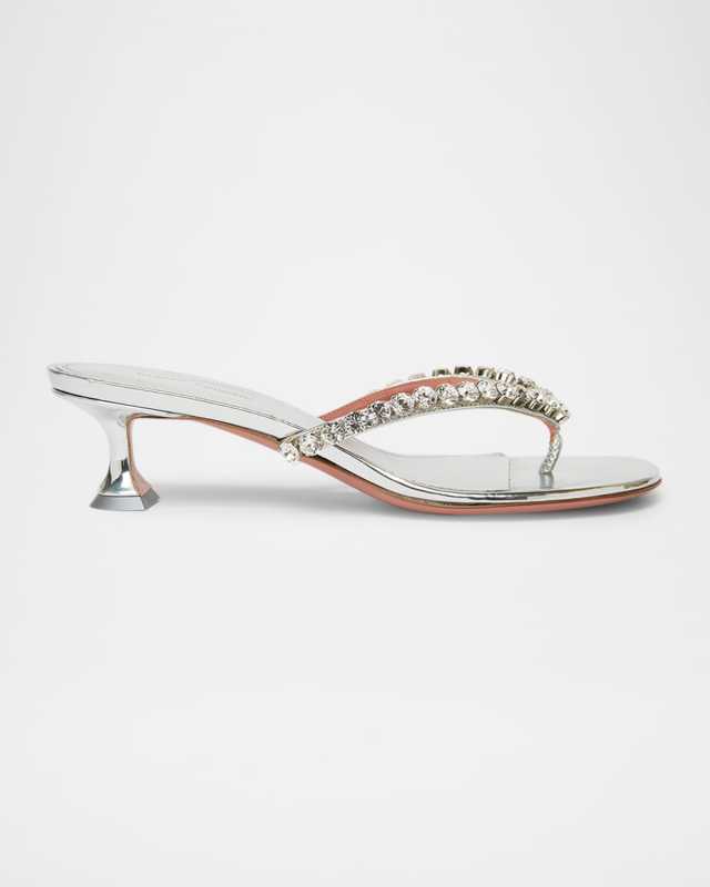 Gigi Crystal Kitten Thong Sandals